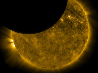 Затмение Солнца, снимок НАСА.